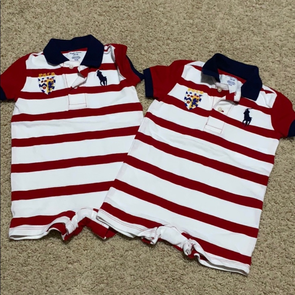 👶🏻👶🏻Ralph Lauren rompers for twins👶🏻👶🏻